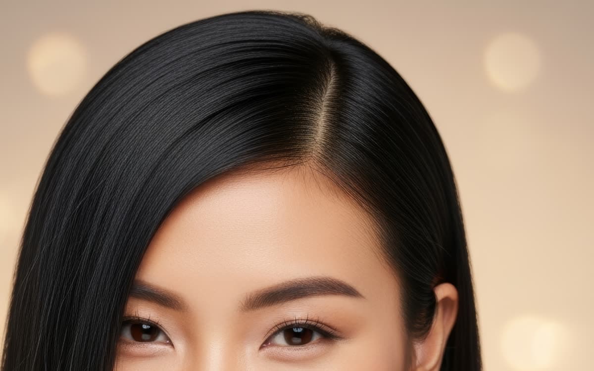 ヘアケア製品を手に取る瞬間